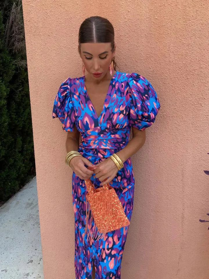 Aurnia | Women’s Puff Sleeve Printed Dress
