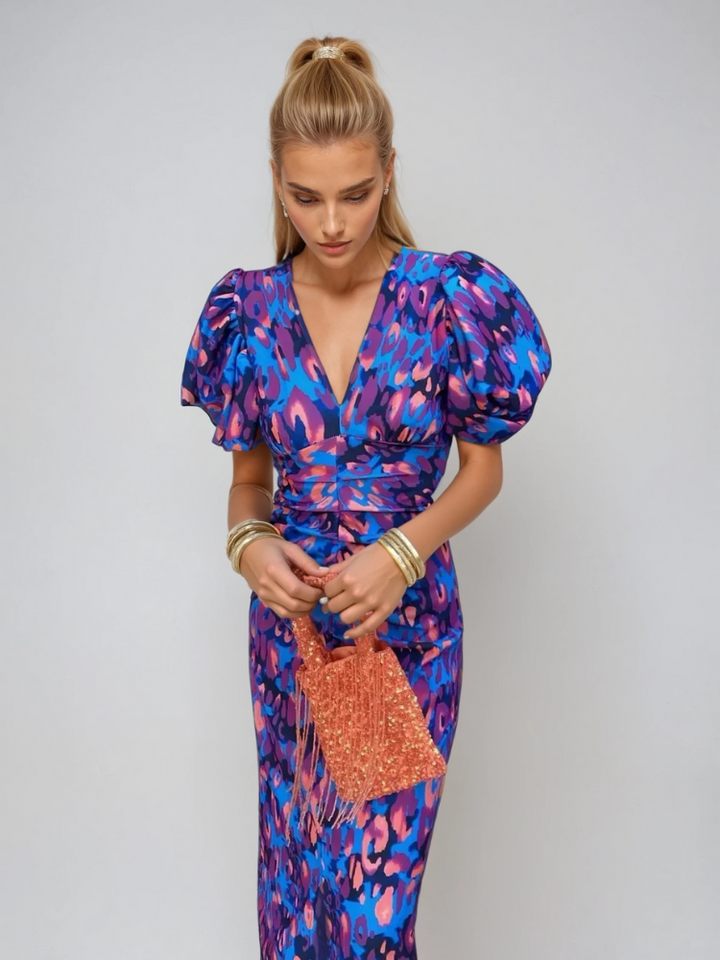Aurnia | Women’s Puff Sleeve Printed Dress